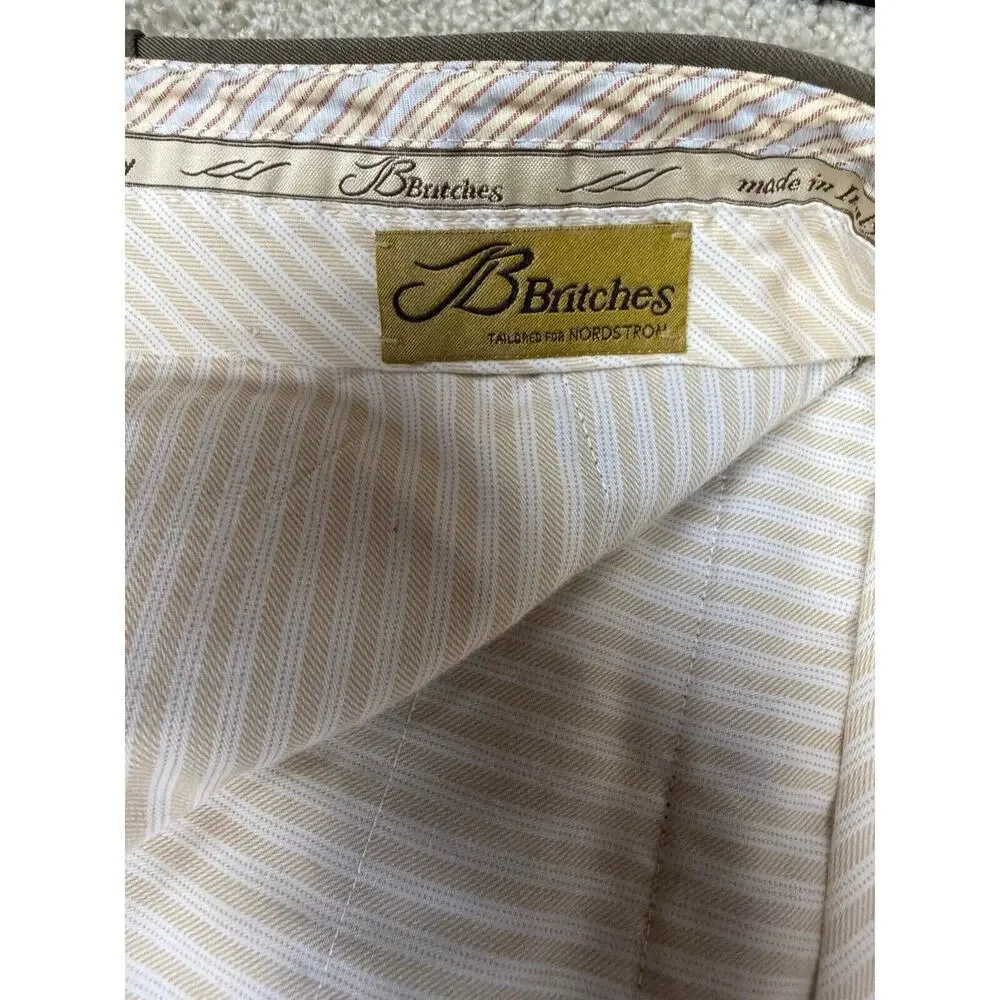 Vintage JB Britches for Nordstrom Mens Wool Dress Pants Sz 40 Pleated Brown A244